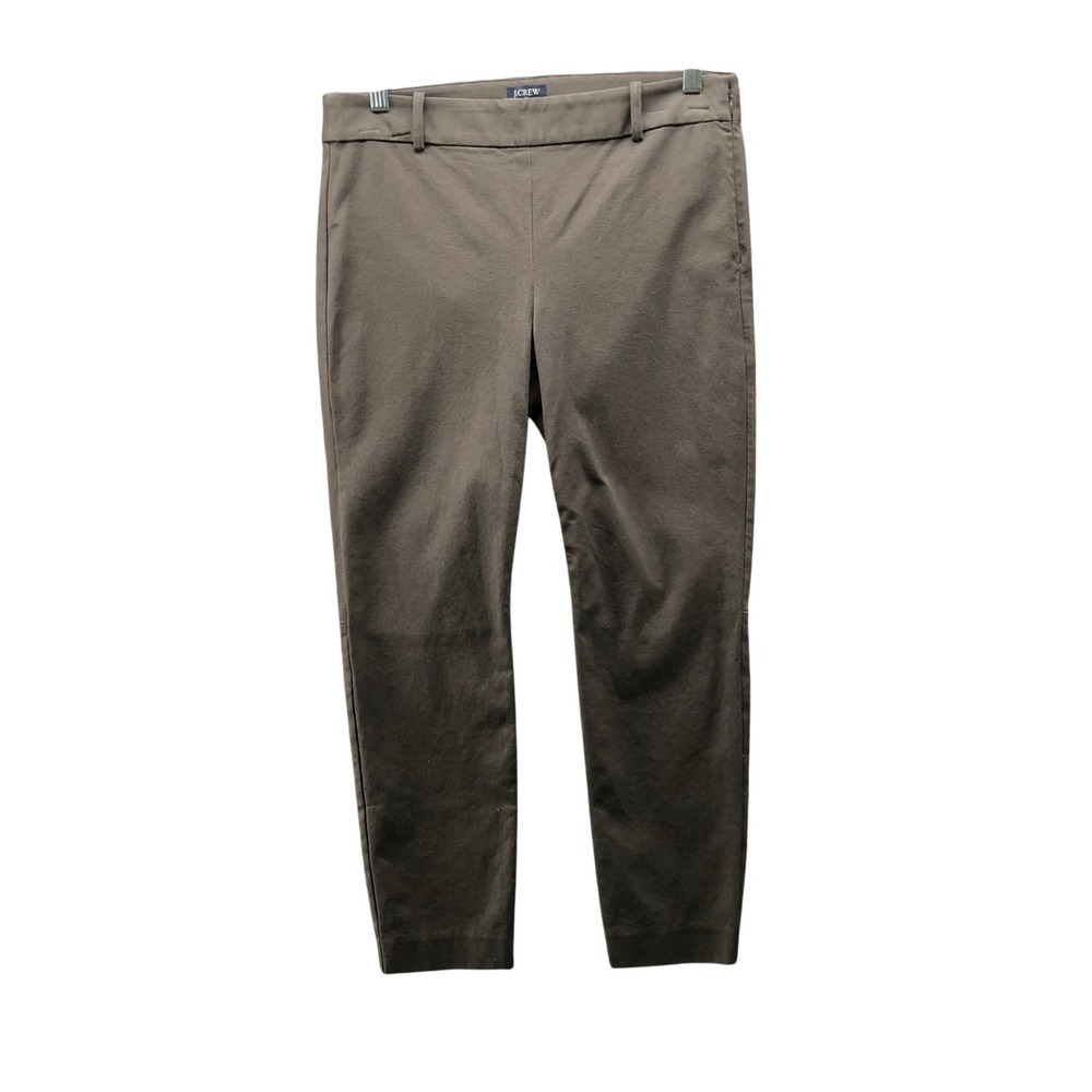 J.Crew Winnie Pant Womens 8 Brown Skinny‎ Fit Stretch Trouser Mid Rise Side Zip